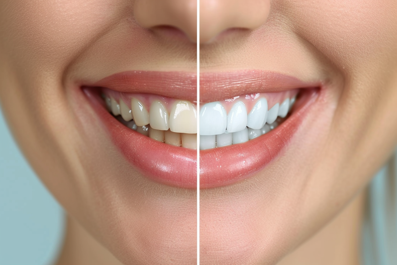 Veneers treatment results showing improvement